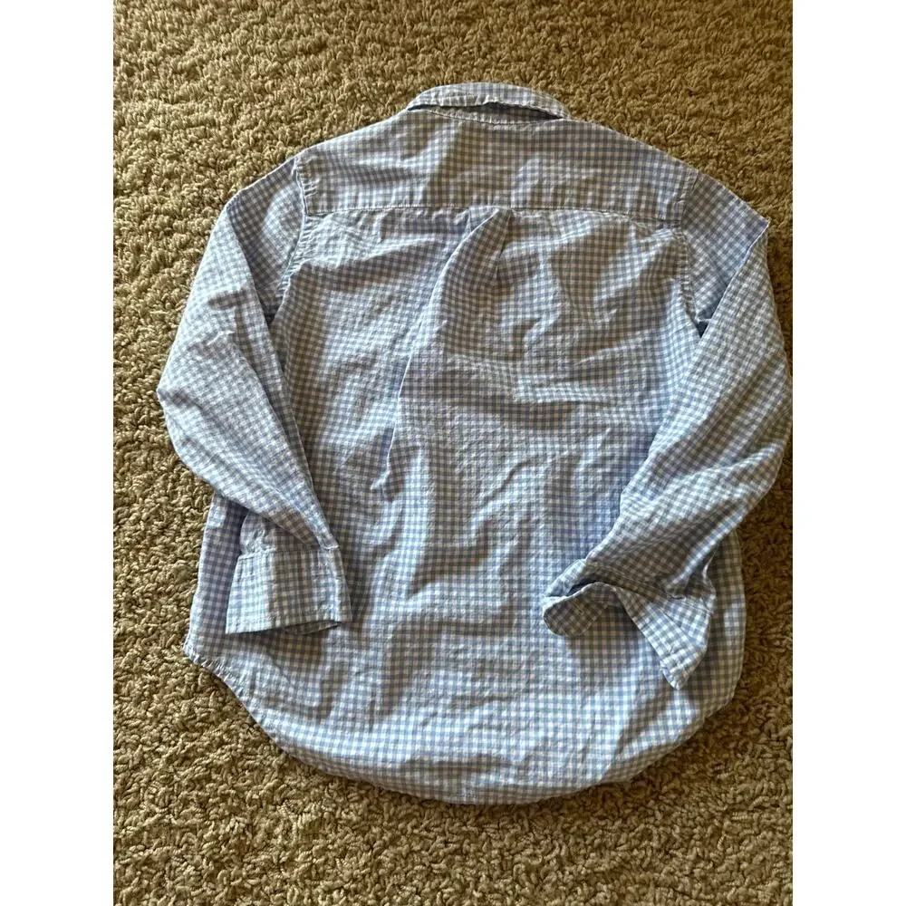 Ralph Lauren Blue White Gingham Navy Pony Logo Toddler Size 5 Button Up Shirt